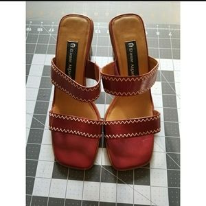 Brick red Etienne Aigner heeled dress sandals